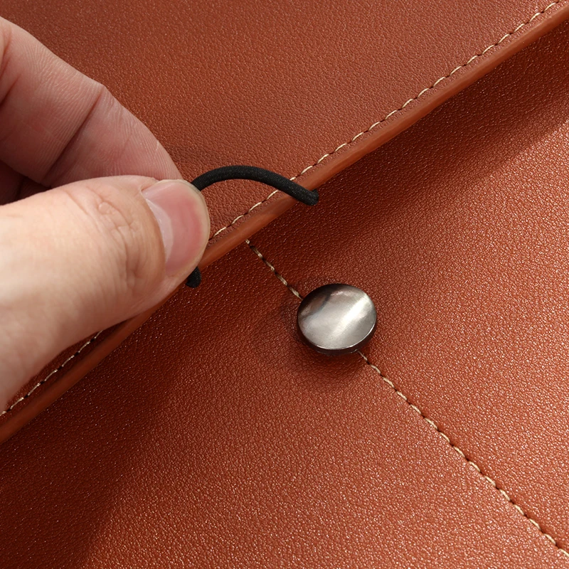 File Folders A4 Business Leather Multi-function Clamping Waterproof with Thickened Data Rope Buckle for Office Use file folders