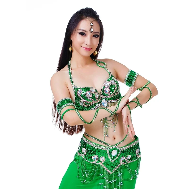 New Design Handmade Beaded Belly Dance Costume Bar+belt 2piece/ Set Ladies  Belly Dance Costumes Women Dancing Wear Tf1601 - Belly Dancing - AliExpress