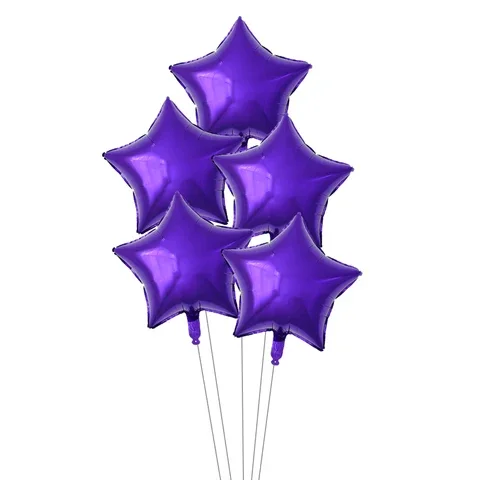 

5 pieces/lot 18-inch star-shaped pure foil balloons party decor wedding birthday metallic helium inflatable globos marriage kid