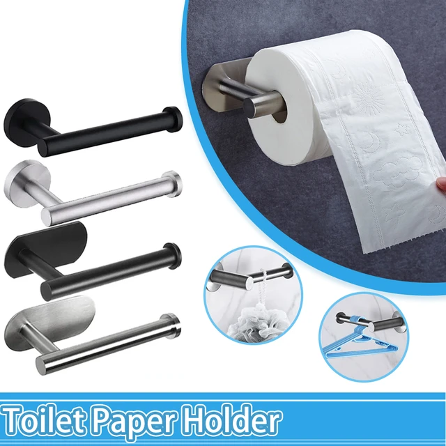 Toilet Paper Holder Wall Mounted Towel Holder for Kitchen Stainless Steel Cabinet  Paper Roll Storage Hanger Bathroom Accessories - AliExpress