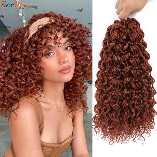14 Inch GoGo Curl Crochet Hair Water Wave Curly Crochet Hair Ginger Color  350 Beach Curl Crochet Braids Deep Wave Braiding Hair - AliExpress