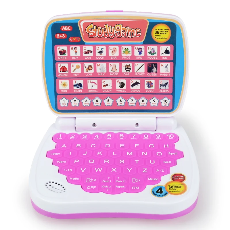 English Learning Small Laptop Toy for Kids. Boys and Girls Computer for Aphabet ABC.Numbers.Words.Spelling.Maths.Music 5