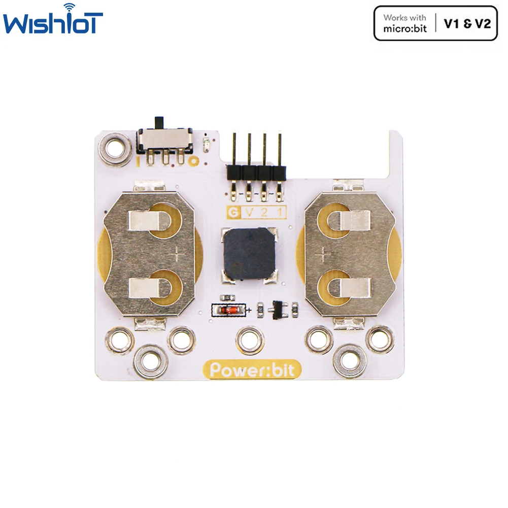 ELECFREAKS micro:bit Power:bit Extension Board Powered by CR Button Battery for Kids Microbit Program Wearable Devices Watch