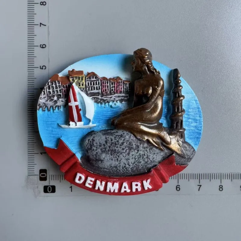 Magnete del Frigorifero Nyhavn House Copenhagen Danimarca Nordic 3D Resina Handmade Craft Tourist City Città Souvenir Collection Lettera Frigorifero Sticker
