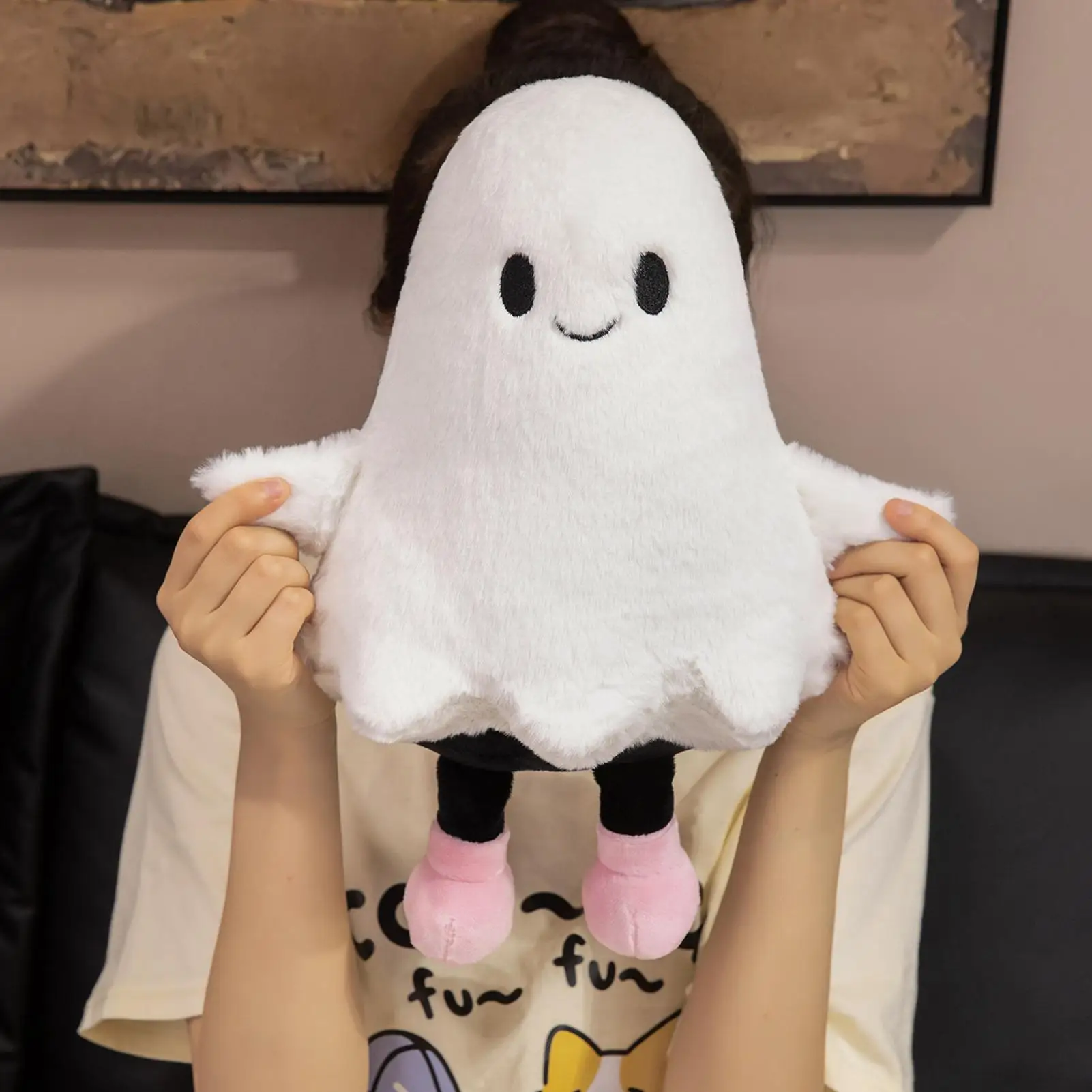 1pc Ghost Plush Toy Halloween Stuffed Doll Toy Figure Decorations Doll Scary For School Room Birthday Kids Home Holiday Display
