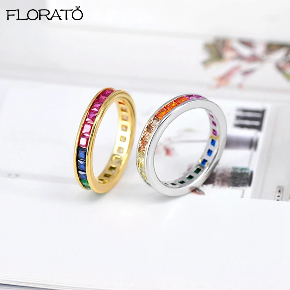Luxury Multicolor CZ Engagement Ring for Women's Fashion 6/7/8 Party Ring Couple Rings Wedding Luxury Jewelry for Women Gift wedding rings
