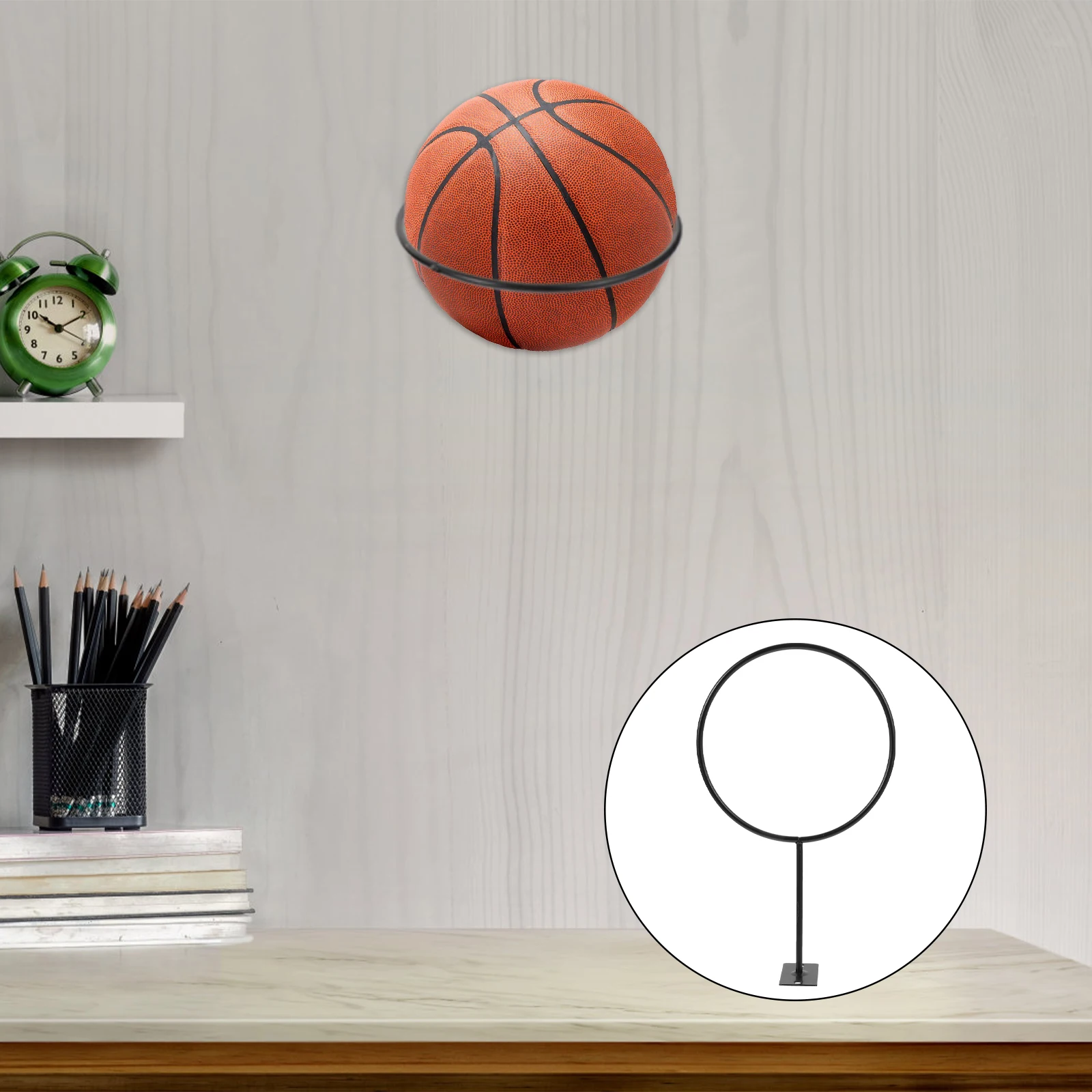 Wall Mounted Storage Rack 5Pcs Storage Rack Wall Mounted Shelf Basketball Rack For Home Display Wall Holders Stand With Screws