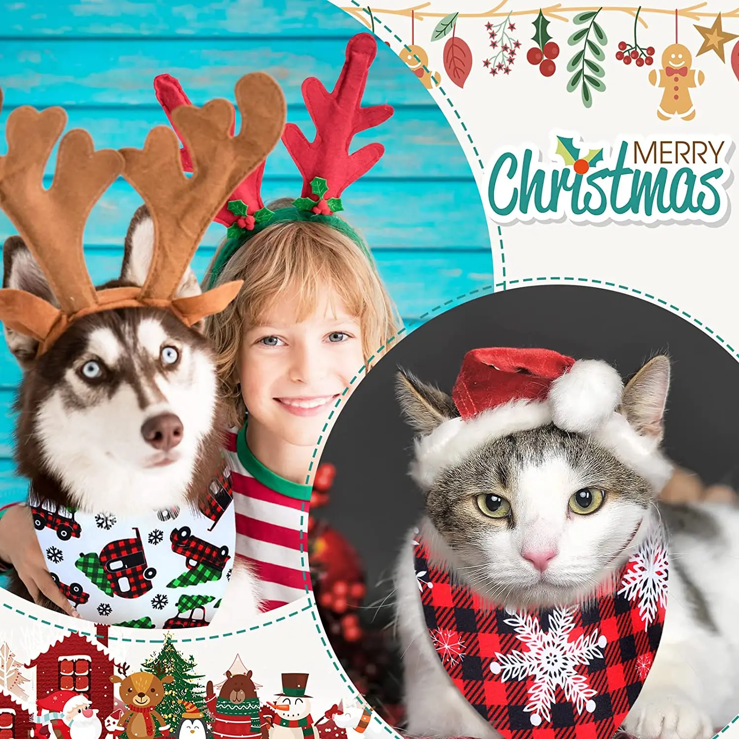 30PCS Holiday Dog Bandanas – Christmas, Thanksgiving & Halloween Scarves 3