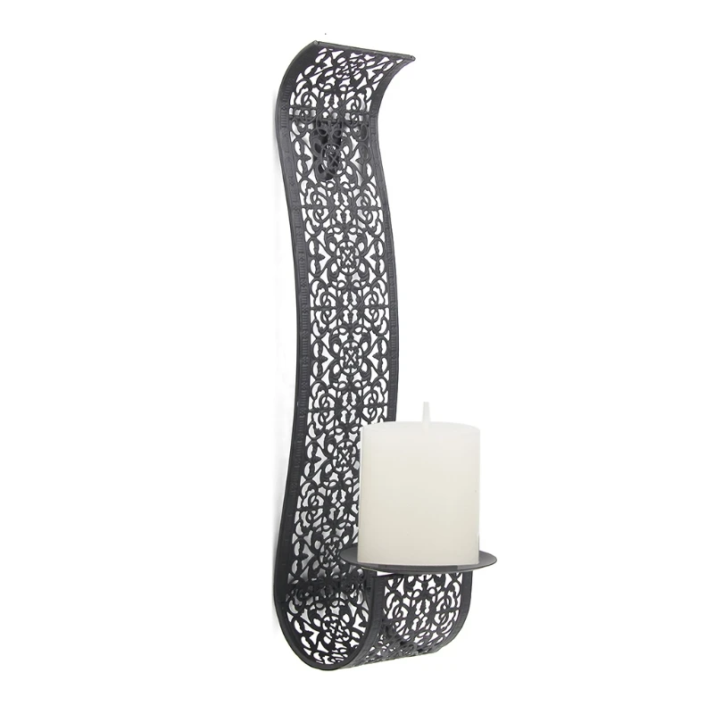 

Wall Mounted Holder S Shaped Hollow Wrought Iron Stand for Romantic Dinner Table Decoration for Creative