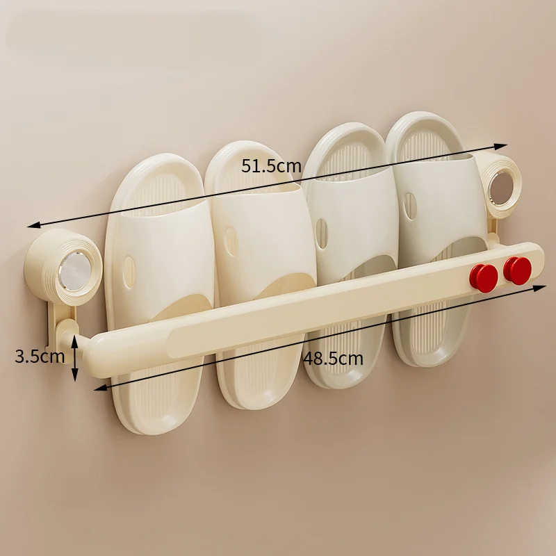 Bathroom Towel Holder White Without Drilling Bathroom Suction Cup Towel Rack Bar Perforation-Free Shoe Rack Storage