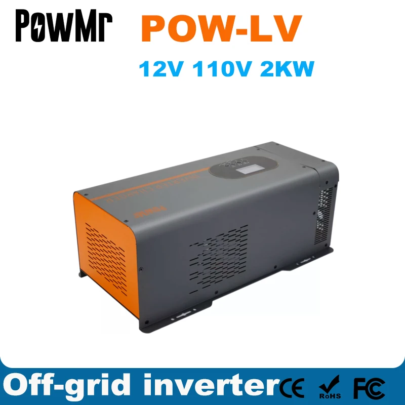 Powmr 2000W 12Vdc A 110Vac Caricabatterie Inverter A Bassa Frequenza 2Kw Convertitore Di Tensione Sinusoidale Pura Inverter Ibrido Solare 2022