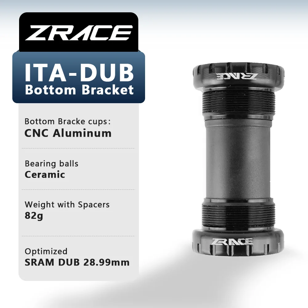 Movimento Centrale ZRACE ITA-DUB con Filettatura Italiana ITA 68/70mm Compatibile DUB per Bici da Corsa e MTB Nero - immagine 2