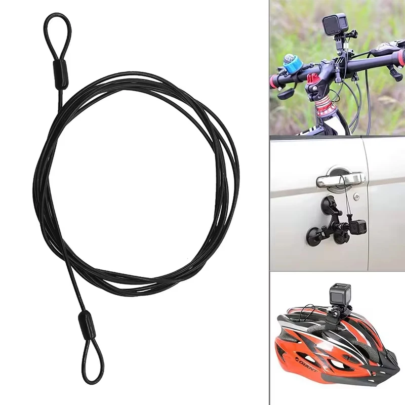2 mm Stainless Steel Wire Rope PVC Color Coated With Ring Cable Safety Rope Fixed Suspension Lanyard