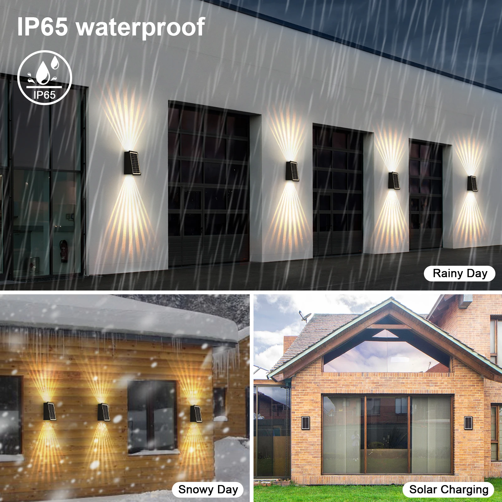 Solar Wall Light Fence Light Golden RGB For Path Garden Yard Pool Decor Solar Powered Solar Street Lamp Landscape Lamp