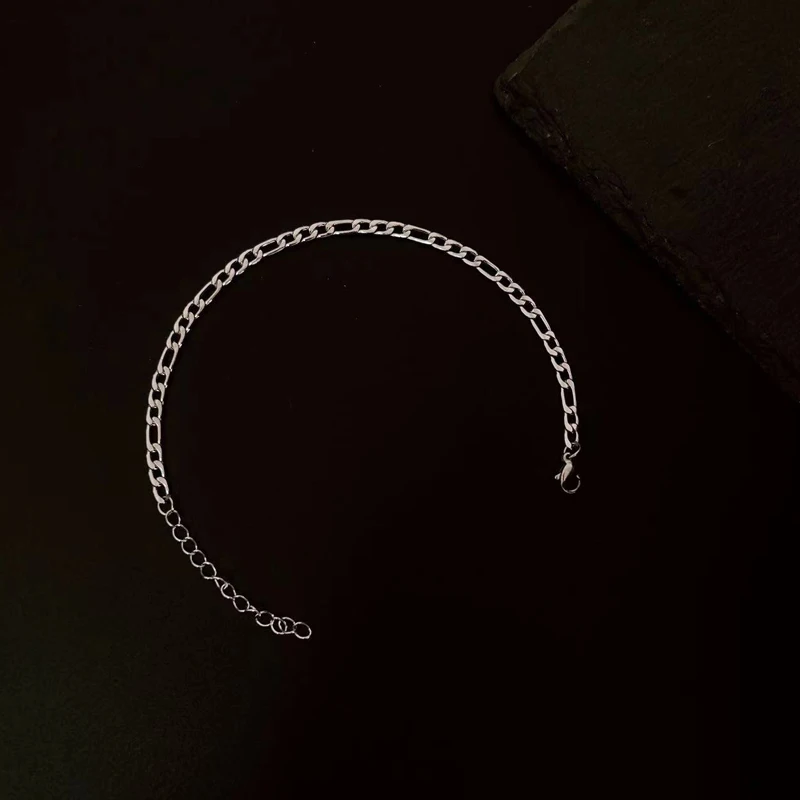 Set Bracciali Uomo Acciaio Inossidabile - 5 Pezzi, Oro E Argento, Catena Cubana E Figaro, Regalo - Foto 4