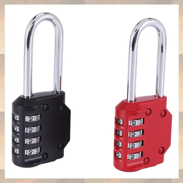 2025 New-4 Pack Code Padlocks, 4 Digit Long Shackle Resettable Pad Lock For Outdoor Gate, Shed, Fence, Hasp Storage, Gym Locker 3