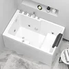 Simple Household Small Apartment Bathtub Acrylic Large Space Massage Bathtub Constant Temperature Surf Massage Sitting Bathtub W 1