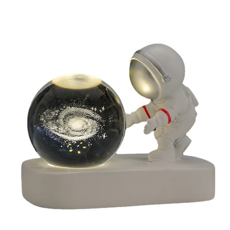 Creative 3D Astronaut Crystal Ball Led Night Light for Children Bedroom Planet Space Solar System Lamp USB Christmas Kid Gift 5