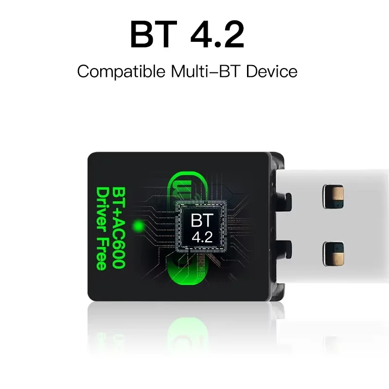 600Mbps USB WiFi 블루투스 어댑터 노트북 데스크탑 PC 용 듀얼 밴드 2.4/5.8GHz 무선 동글 Windows 10 11 미니 고속 5G