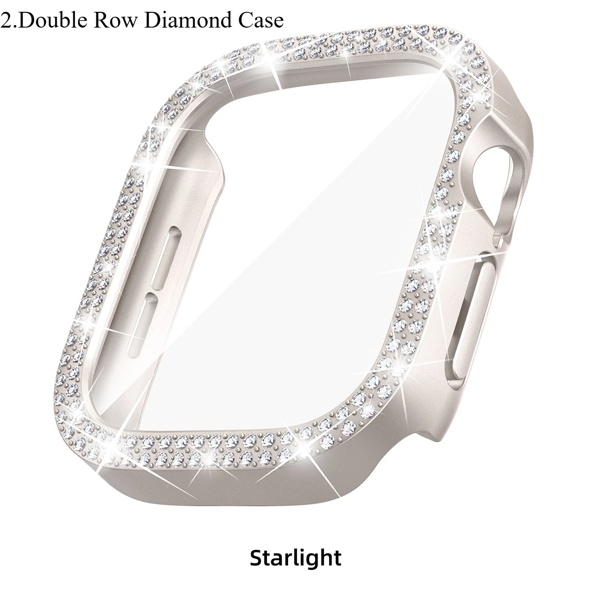 Diamond-Embellished Apple Watch Case with Screen Protector