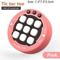 Multifunctional Electronic Tic-Tac-Toe & Chess Puzzle Game Set (Regular Pink)