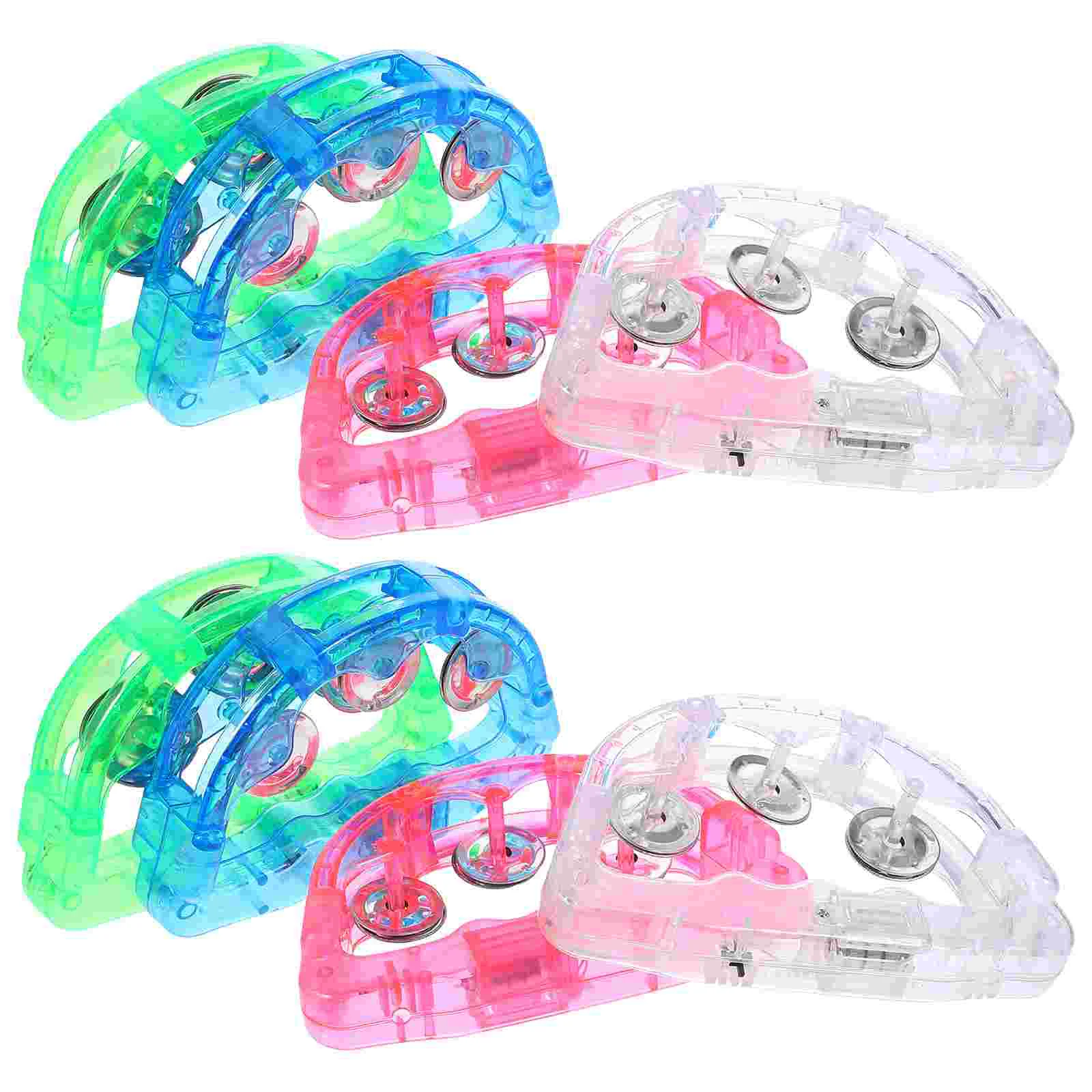 8 Pcs Flash Rattle Luminous Handbell Party Playthings Tambourine The Shaking Toys Plastic Child Flashing Props Supply