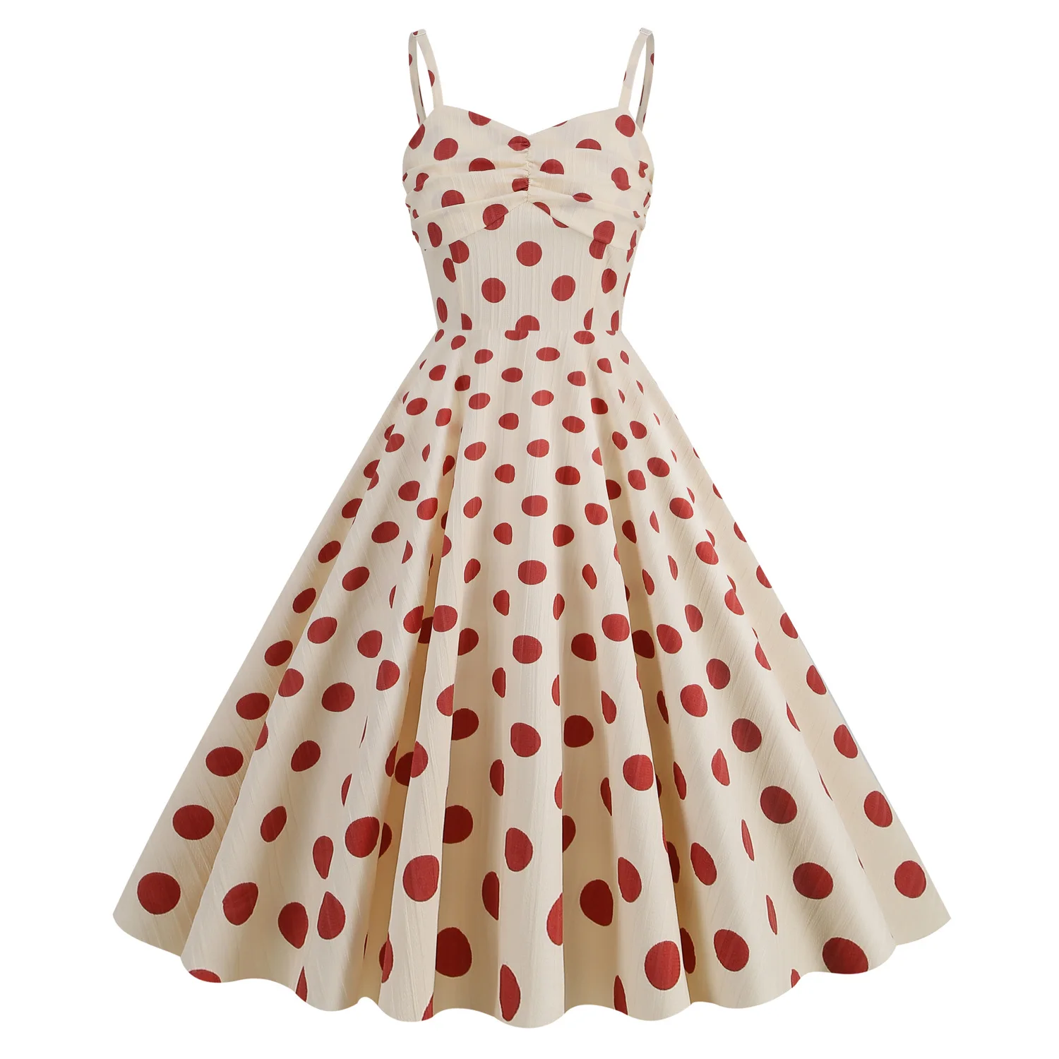 

SISHION New Sexy Spaghetti Strap 50s 60s Retro Vintage Dress VD4169 A Line Birthday Party Polka Dots Dresses