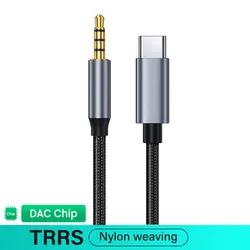 USB - C to 3.5mm Audio Adapter Cable | Premium AUX Cord for Car Speakers and Headphones (TRRS Nylon Braided)