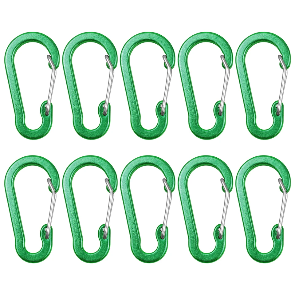 10 Moschettoni In Alluminio Nero - 5 Cm, A D, Per Escursionismo, Campeggio, Zaini E Chiavi - Foto 10