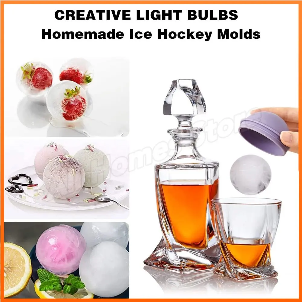 1pc Creative Light Bulb Shaped Ice Ball Maker, Whiskey Ice Mold