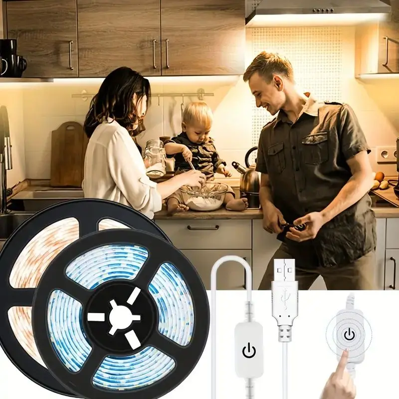 USB-Powered LED Strip Light with Touch Dimmer