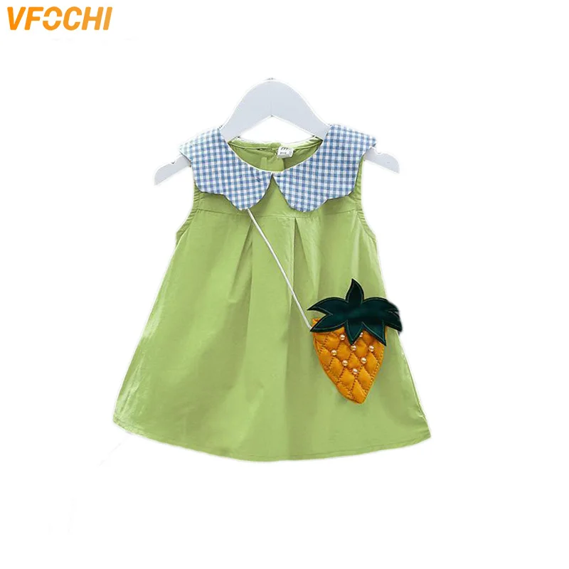 

VFOCHI 2022 Girl Summer Dress with Pineapple Bag Children Clothes Baby Girls Sundress Fashion Kids Dresses Girls Party Dress