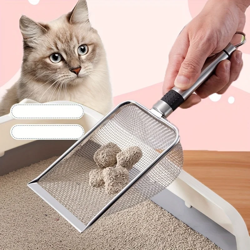 Litter Scooper SunGrow Jumbo Cat Litter Scoop - Ergonomic Aluminum Scooper With Comfort Grip (Pink) Metal Litter Box