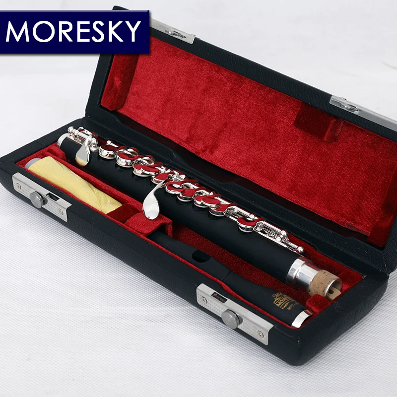 MORESKY Piccolo C Key Cupronickel Half-size Flute Silver Plated Body Material Bakelite MPC-861 piccolo accessories,c key flute,flute instrument,wind music instrument