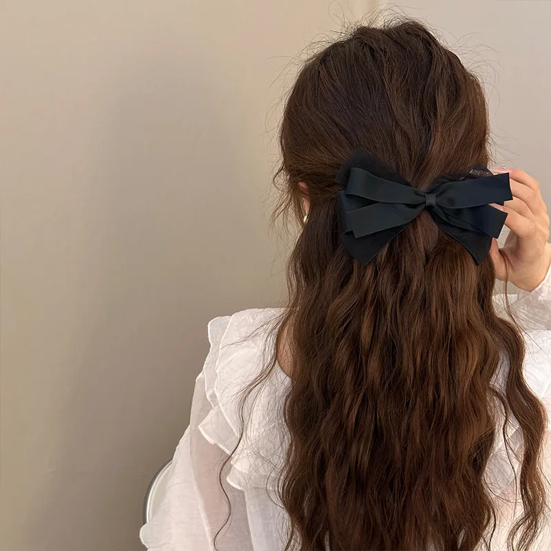 女の子と女性のための韓国のヘアアクセサリークリップ,ピン,弓,髪型,弓,ヴィンテージ,人気,リボンベ,ギフト,クッキー,kpop,2024 -  AliExpress 200000297 大きな弓のヘアクリップ大人のバックヘッドスプリングクリップファブリック水平クリップポニーテールクリップ