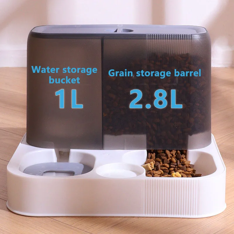 LargeCapacityCatAutomaticFeederWaterDispenserWetandDrySeparationDogFoodContainer