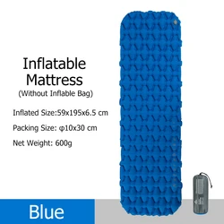 Ultralight Inflatable Sleeping Pad - Compact Outdoor Camping Mattress (Blue - Only Mat)