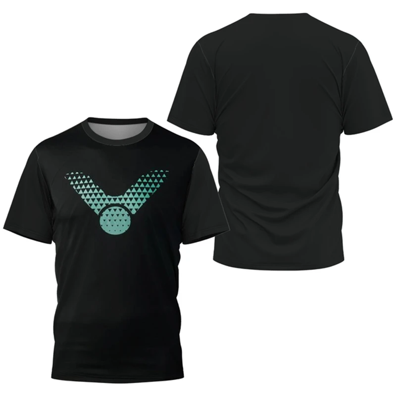 Men's T-Shirts Gradient Harajuku Badminton Table Tennis Tracksuits Summer Comfortable Breathable Quick Dry Tees Loose Sports Top