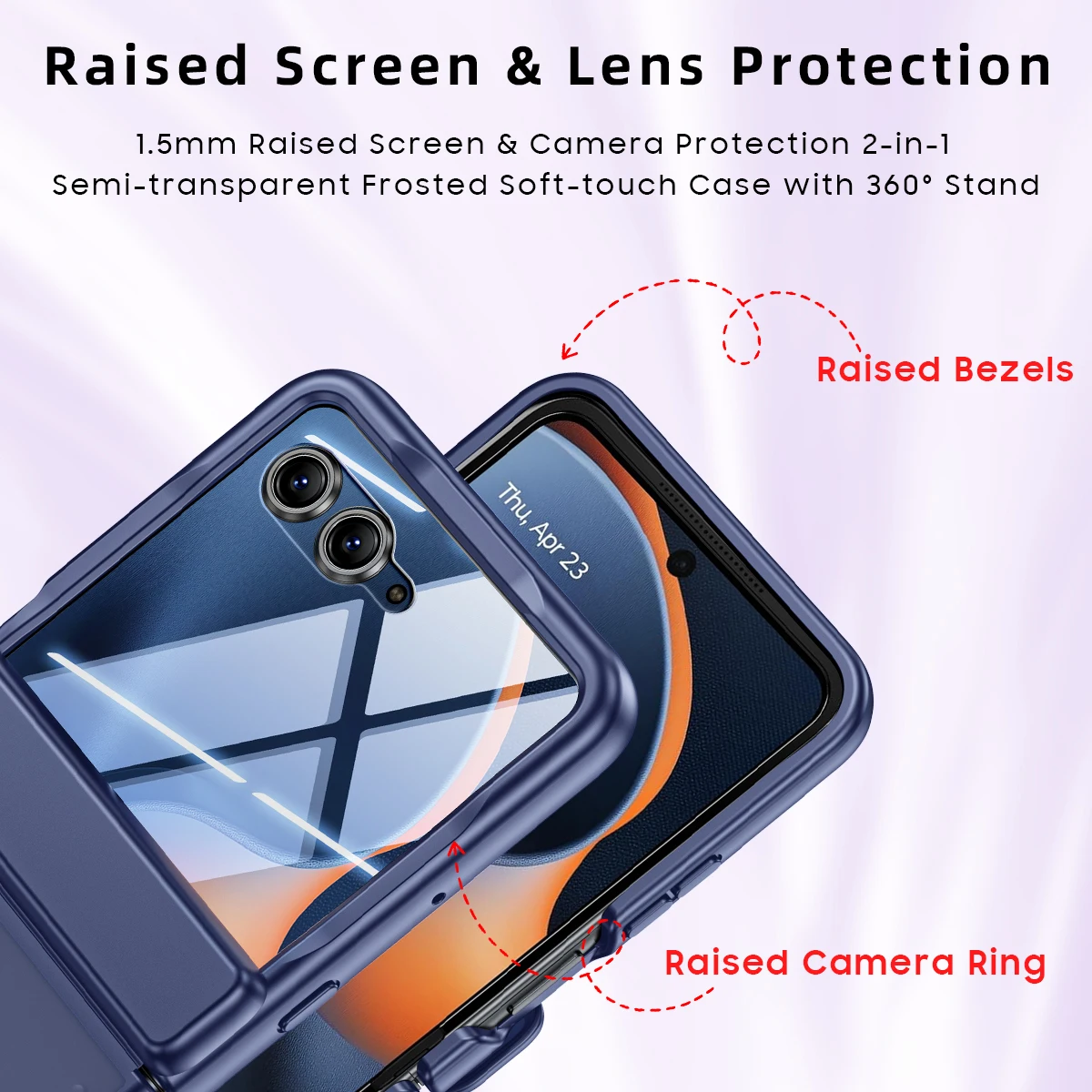 Magnetic Transparent Tempered Glass Phone Case with Matte Clear Cover