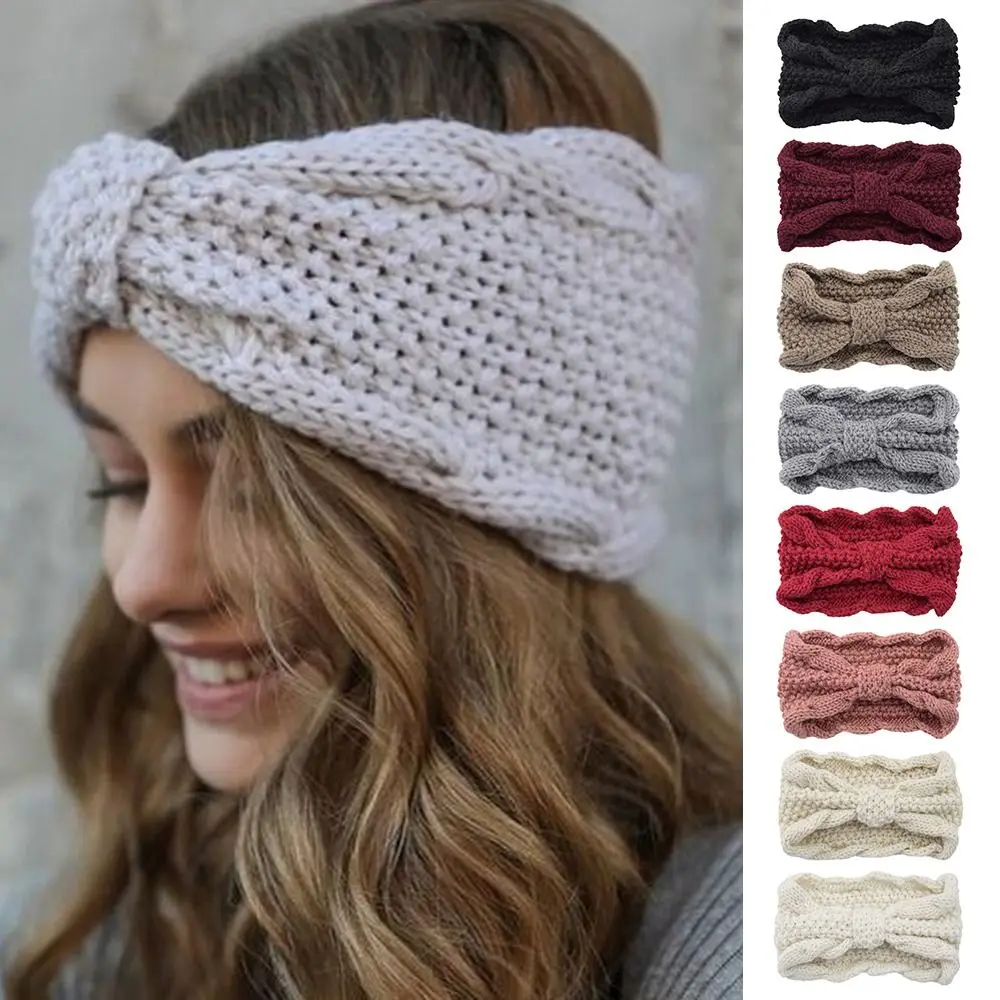 Wool Knitted Winter Headband Ear Warmer for Outdoor Sports