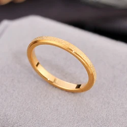 Elegant 2mm Frosted Stainless Steel Finger Ring - Top Quality, Never Fades - 8 (Gold)
