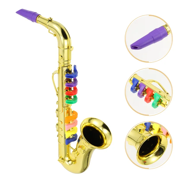 Fake Saxophone Toy Simulation Music Saxophone Model Children's Music Toy Trumpet Musical Wind Instruments Kids Birthday 1