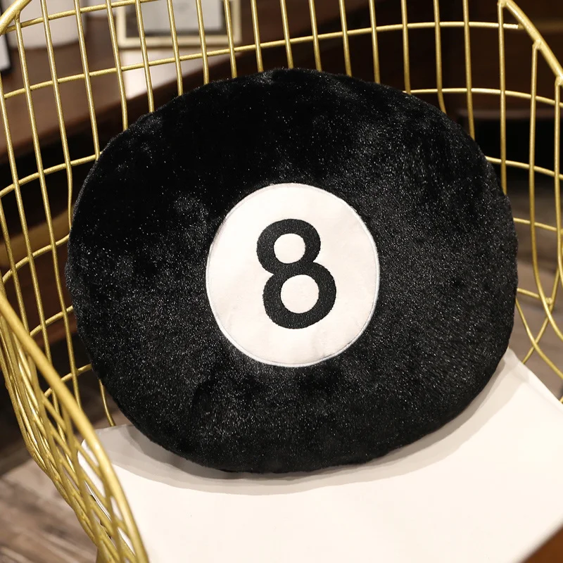 Nice Simulation Billiards 8 Ball Plush Pillow Stuffed Soft Toy Eight Pool Players Home Decor Indoor Sport Creative Gift