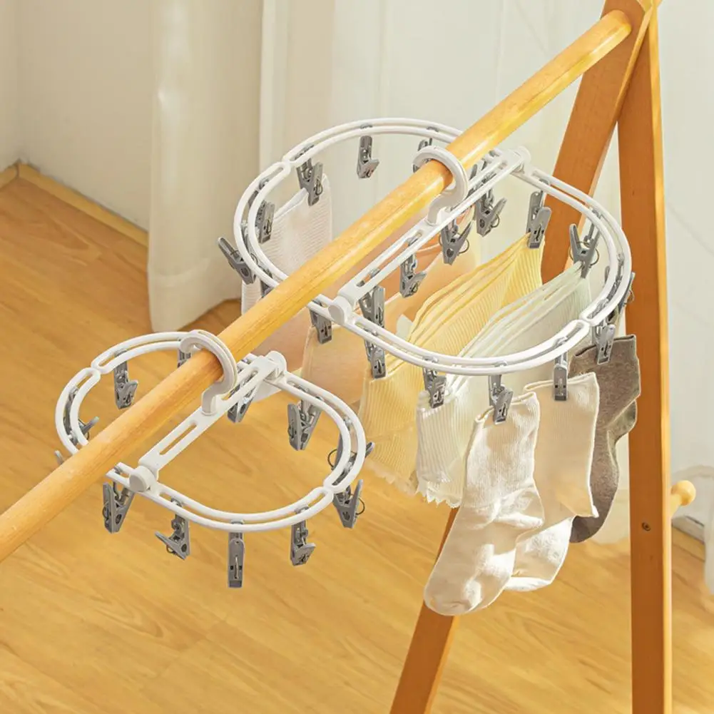 

Clothing Hanger with Multiple Clips Compact Clothes Hanger with Clips Portable Folding Drying Rack Space-saving for Bras