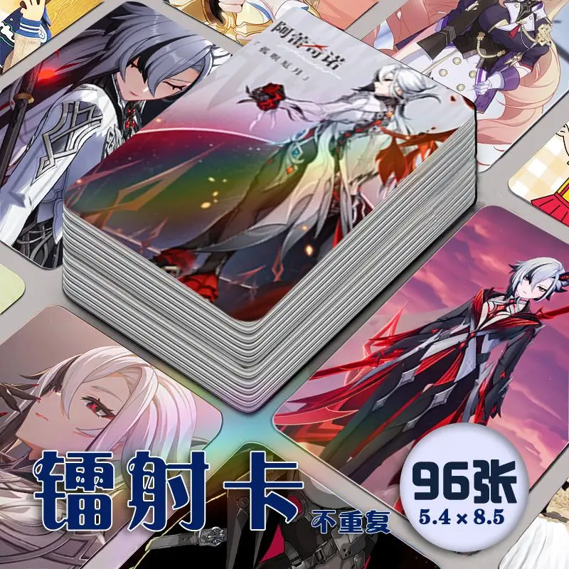 Genshin Impact Arlecchino Peruere Otets Raiden Ei Baal Raiden Shogun Beelzebul Neuvillette Nahida Buer Laser Mini Card 96pcs