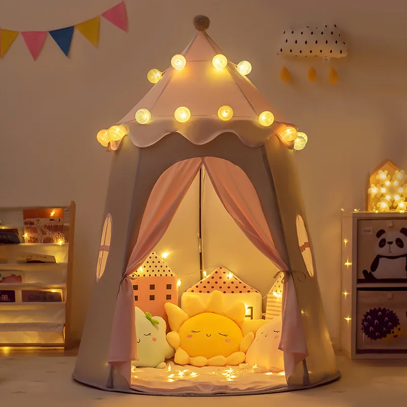 Large Teepee Tent for Kids Folding Toy Tent Children Play House Princess Castle Children Outdoor Gifts Toys Tent Castle 4