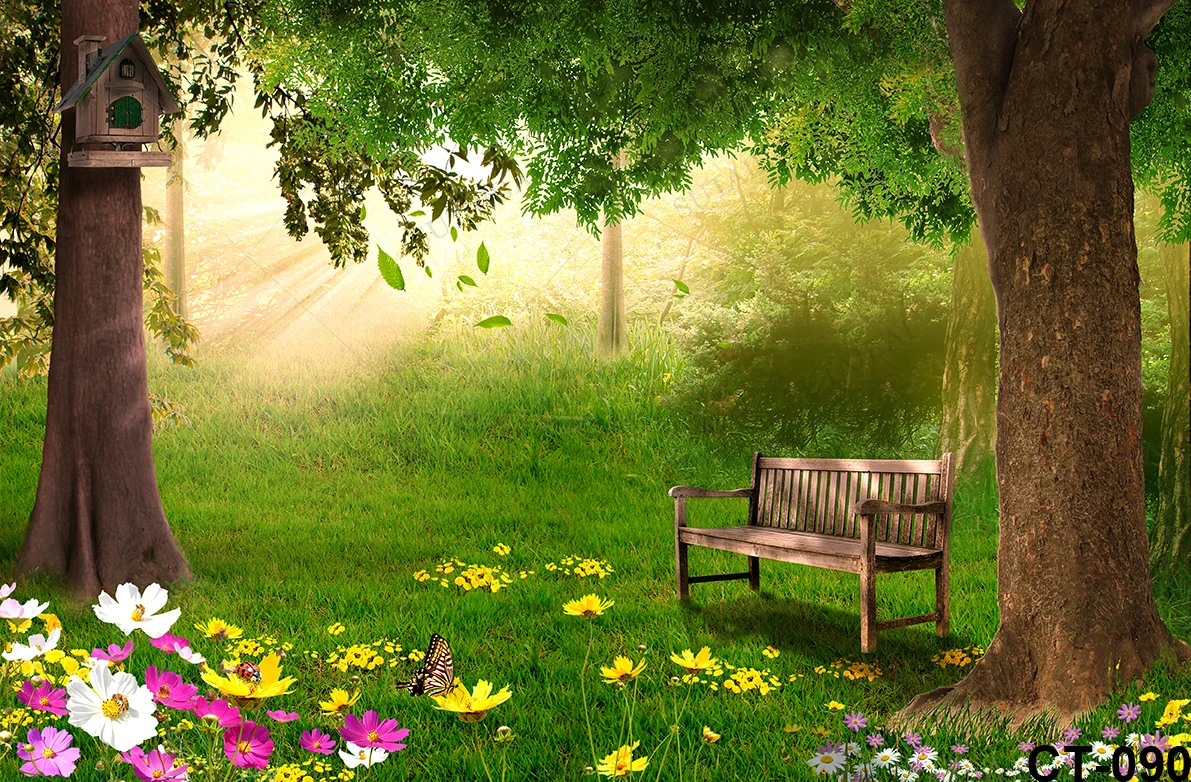 Fantasy Wonderland Natural Scenery Photography Background Prop Spring Garden Scene Happy Sweet Photocall Photo Studio Photophone