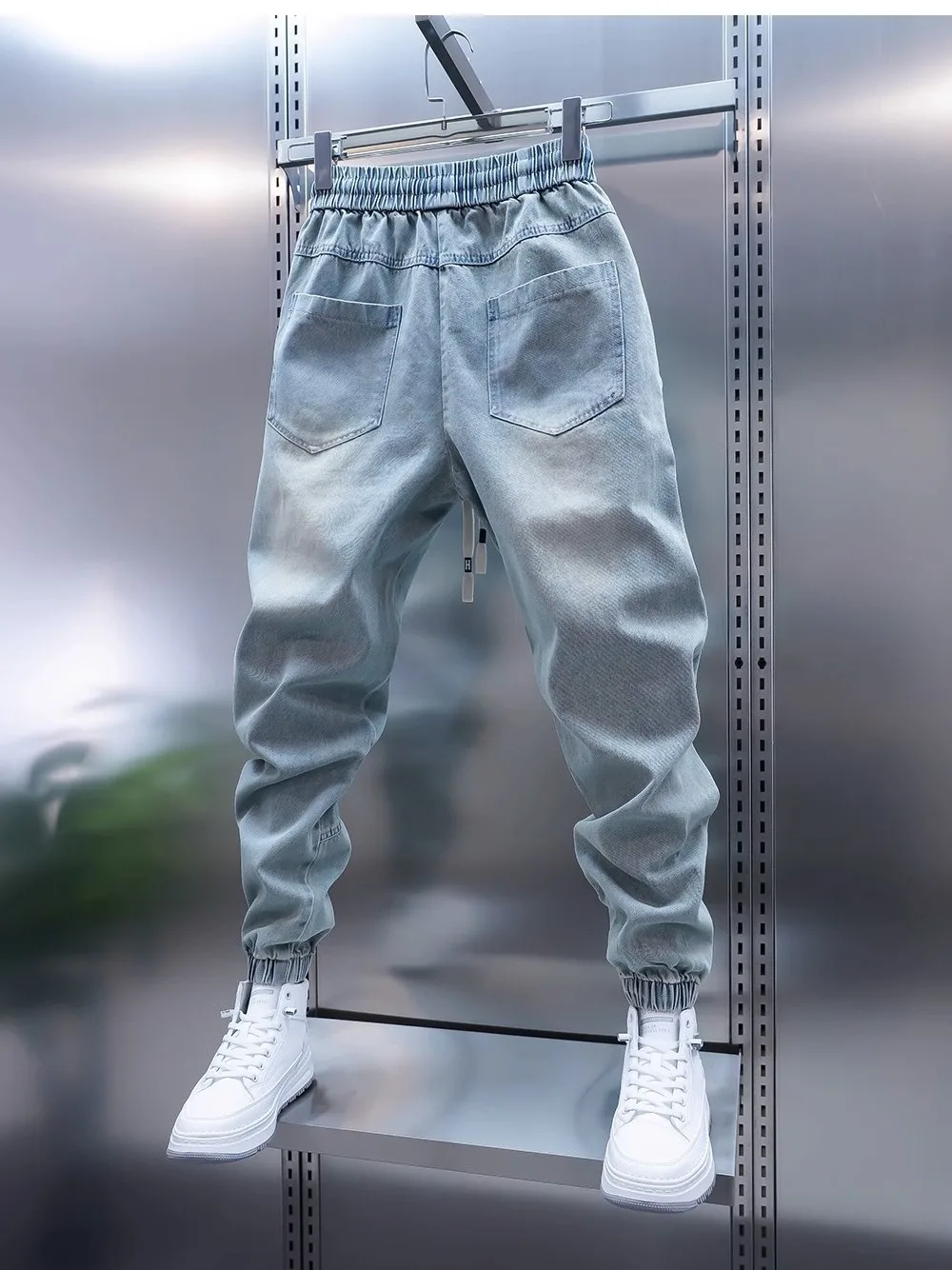 Waed Denim Jeans Men's Casual Harlan Pants Big ket Loose Fit Summer Season Breathable Comfortable Lightweight Jeans