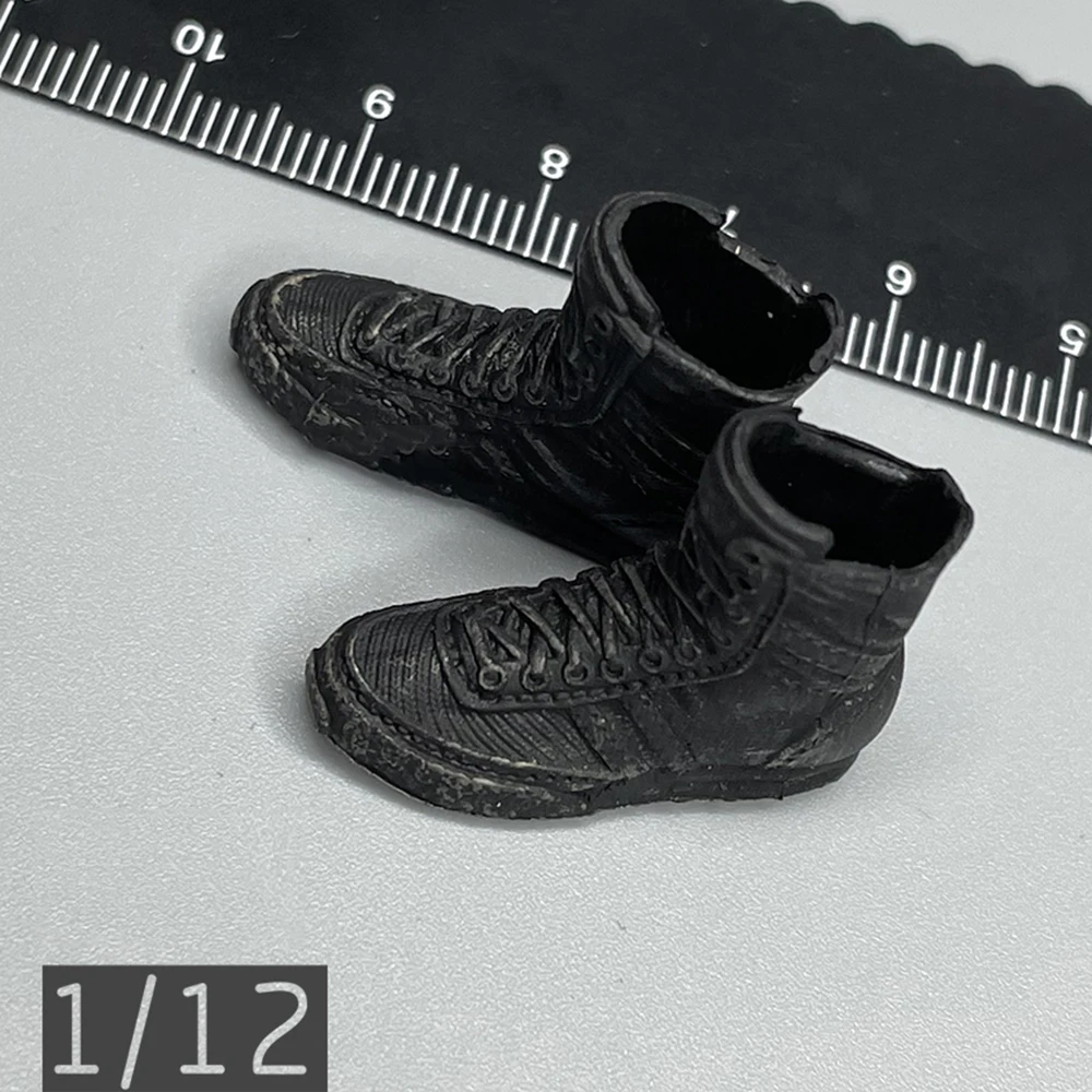 

1/12 Limtoys Game Player RESIDENT Of The EVIL Lyon Police Black Solid Shoes Boots Accessories Fit 6" Male Action Figure