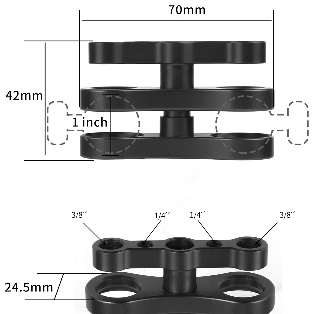 6 inch/4.5 inch/3 inch Hand Pump Suction Cup 1/4 Thread Camera Stabilizer Mount